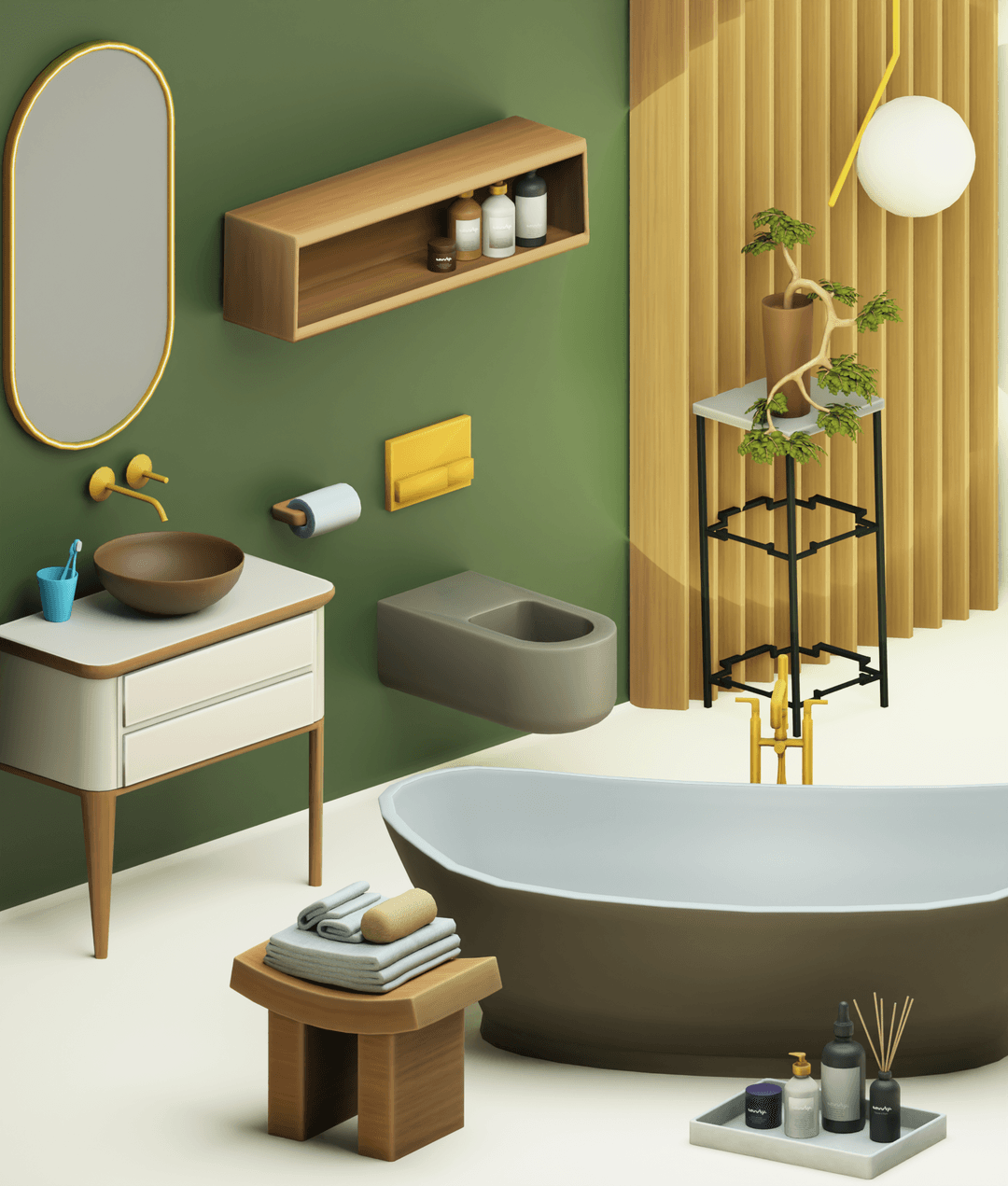 Галерея мода Набор для ванной Quiet Quarters #1